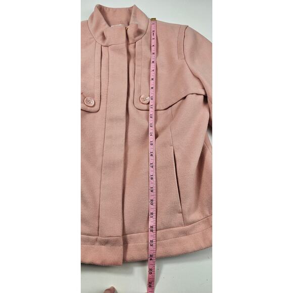Chicos Casey Plush light Pink Jacket 1 (M) lined warm full zip peacoat  pockets - Picture 8 of 9